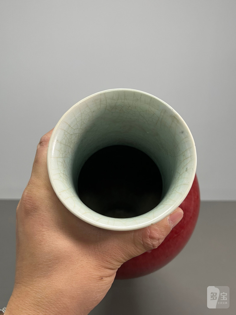 清康熙 郎窑红釉观音尊 - 图8